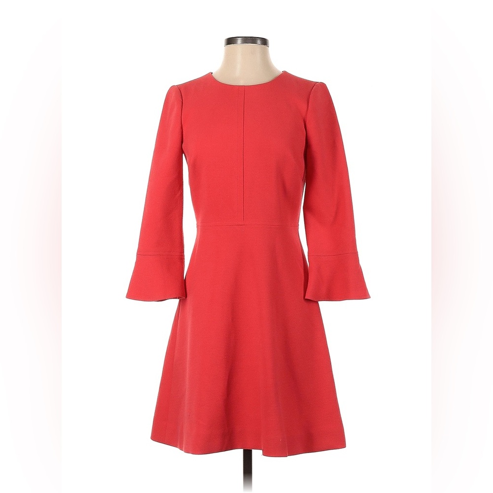 JCrew Poppy Red Flare Dress, Sz 8 zip back